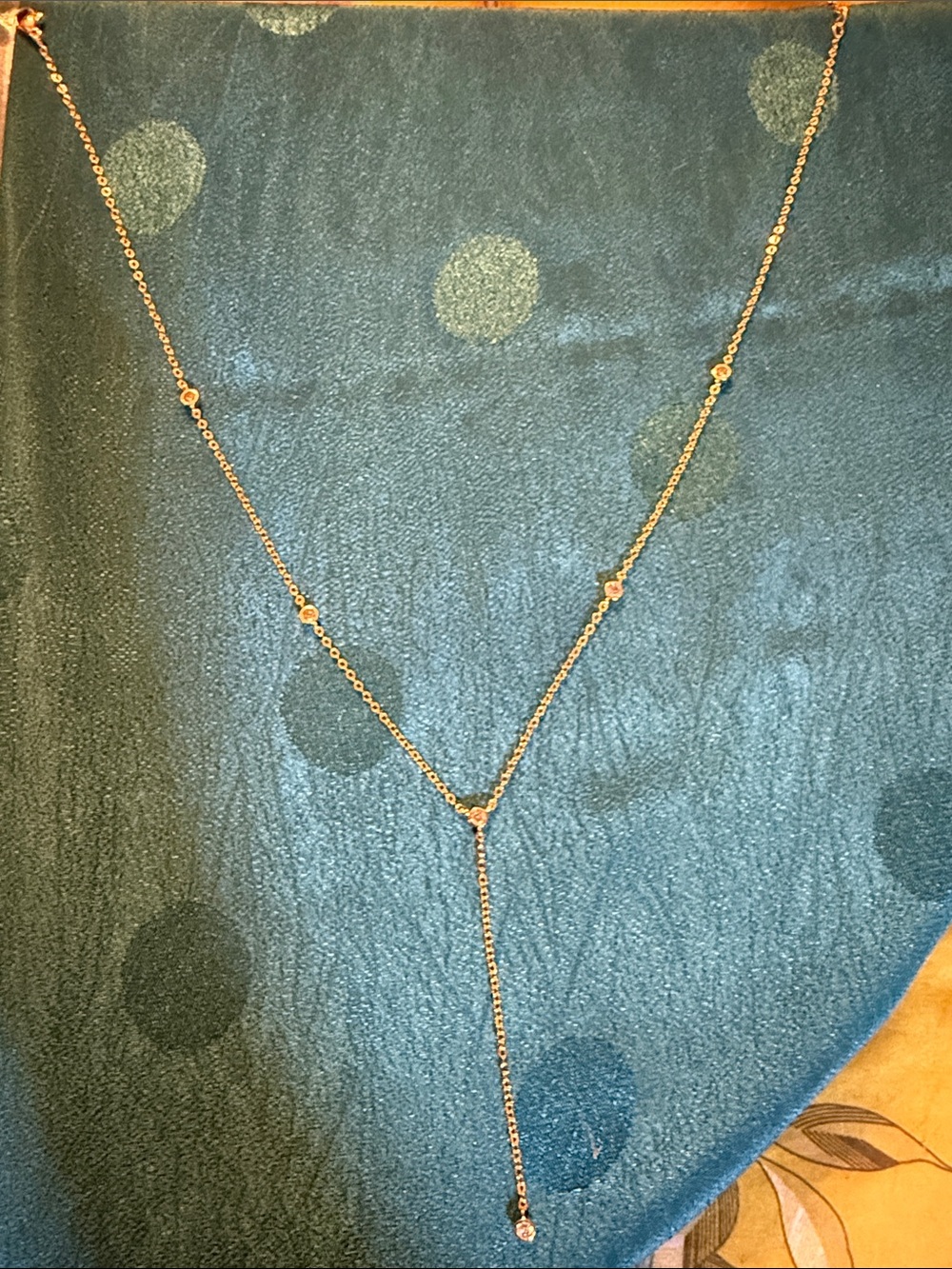 Delicate Gold Y-Style Drop with CZ’s Necklace - Women Jewelry